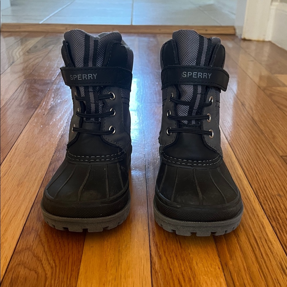 Sperry Kids Black Grey Waterproof Snow Boots